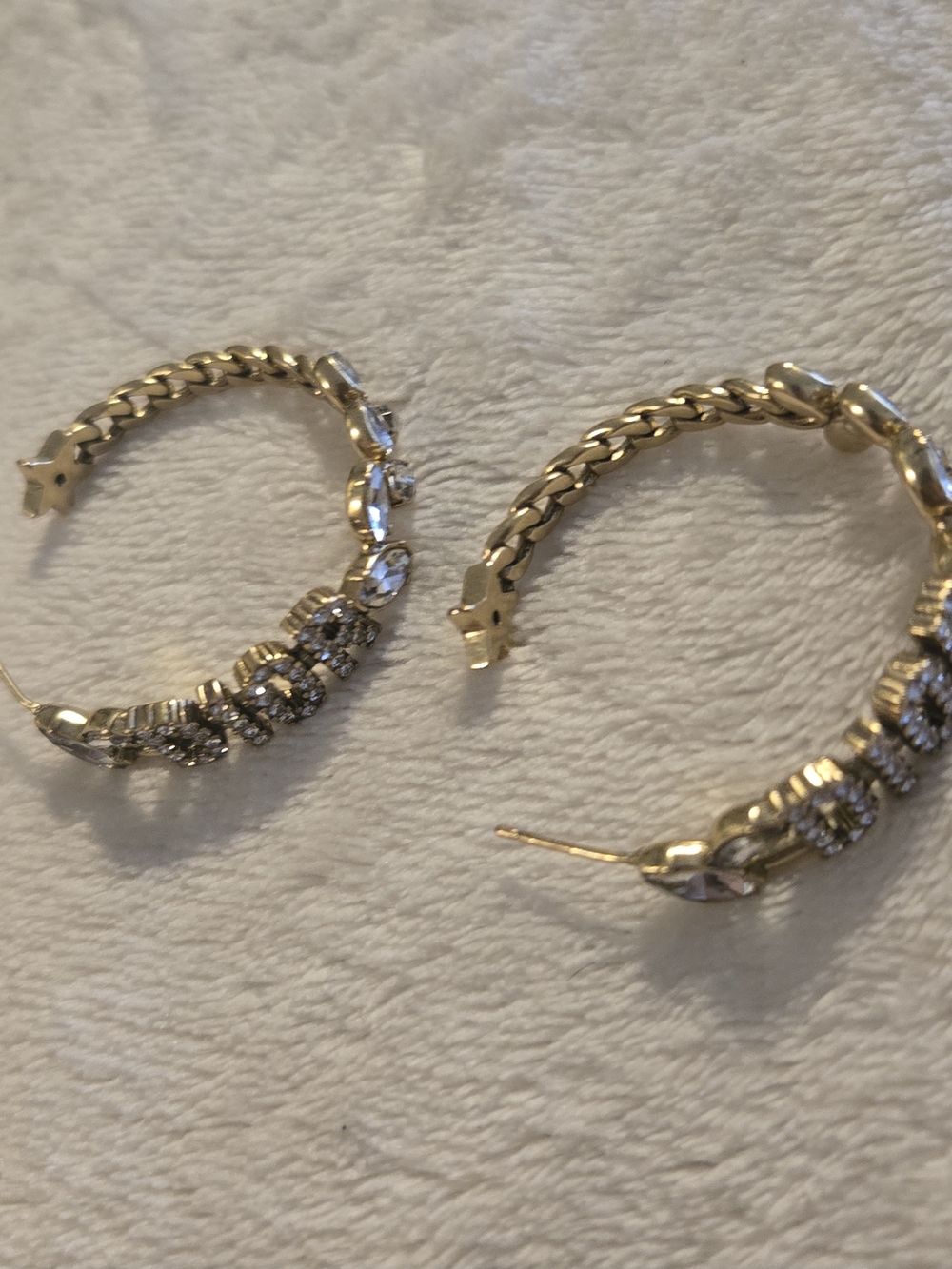 Dior Vintage 925  Crystal-Embellished Hoop Earrings - Women Jewelry - Picture 9 of 12